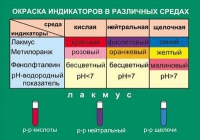 Таблица Окраска индикаторов в различных средах (винил) - «globural.ru» - Набережные Челны