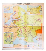 Учебная карта "Россия с конца XVII в. до нач. 60-х г.г. XVIII в." 1100*1400 мм (матовое, 2-стороннее лам.) - «globural.ru» - Набережные Челны
