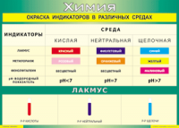 Таблица Окраска индикаторов в различных средах 1000*1400 винил - «globural.ru» - Набережные Челны
