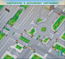 Доска магнитно-маркерная, многофункциональная, электрифицированная "Светофоры в дорожных ситуациях" - «globural.ru» - Набережные Челны