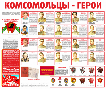 Тематический стенд "Комсомольцы-герои" - «globural.ru» - Набережные Челны